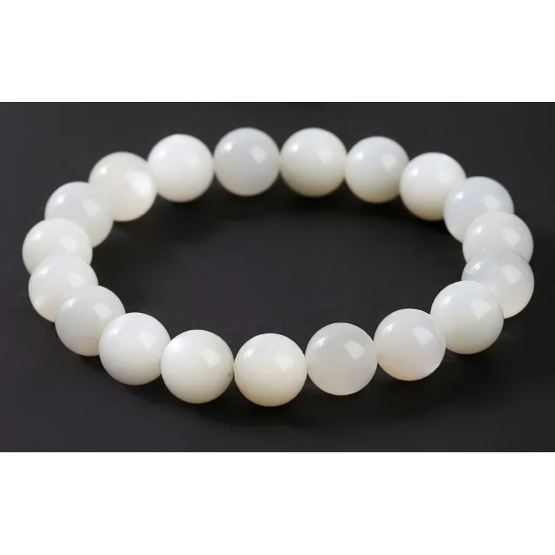 Stones for Health A5 KWALITEIT  Witte Maansteen armband 8 mm kralen / 17 cm   TIP