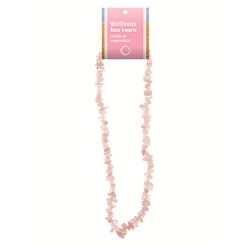 Roze kwarts splitketting + kaart