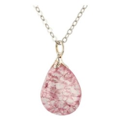 Bergkristal edelsteen hanger crackle roze (gekleurd)