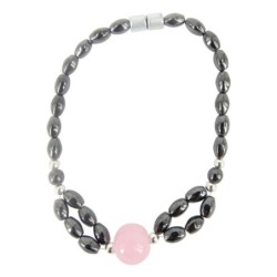 Magneetarmband Agaat roze (gekleurd) met magneetsluiting