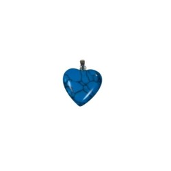 Howliet blauw hart hanger 20 mm (gekleurd)