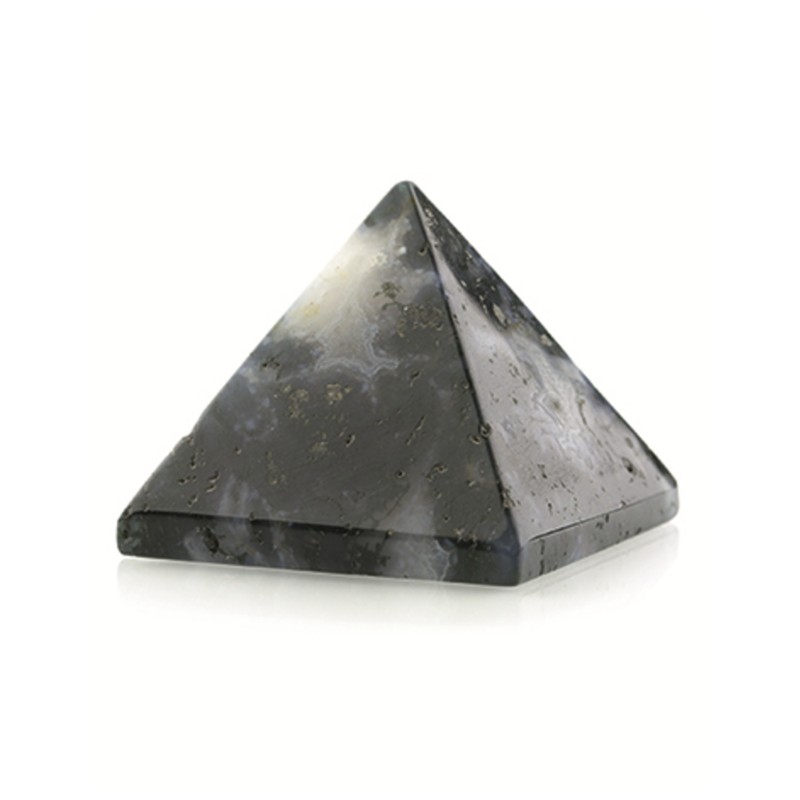 Agaat mos edelsteen piramide 25 mm