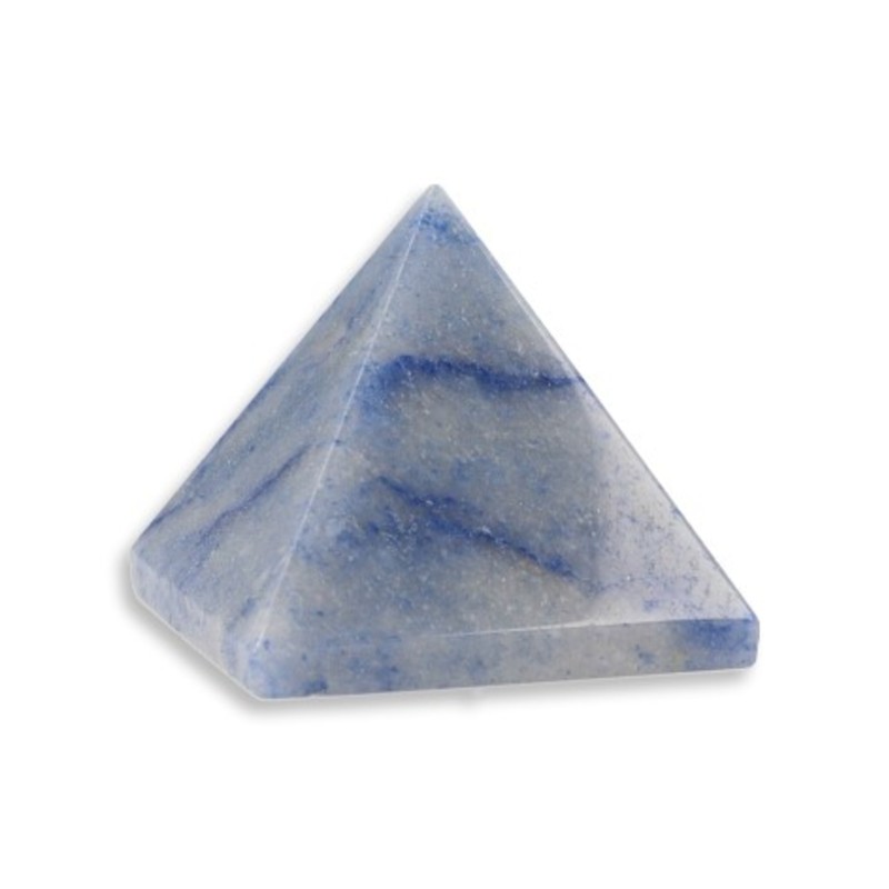 Blauwe kwarts piramide 25 mm edelsteen