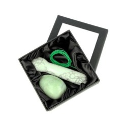 Yoni massage set Chinese Jade / Howliet wit