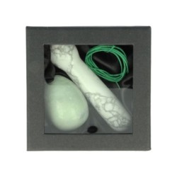 Yoni massage set Chinese Jade / Howliet wit