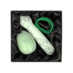 Yoni massage set Chinese Jade / Howliet wit