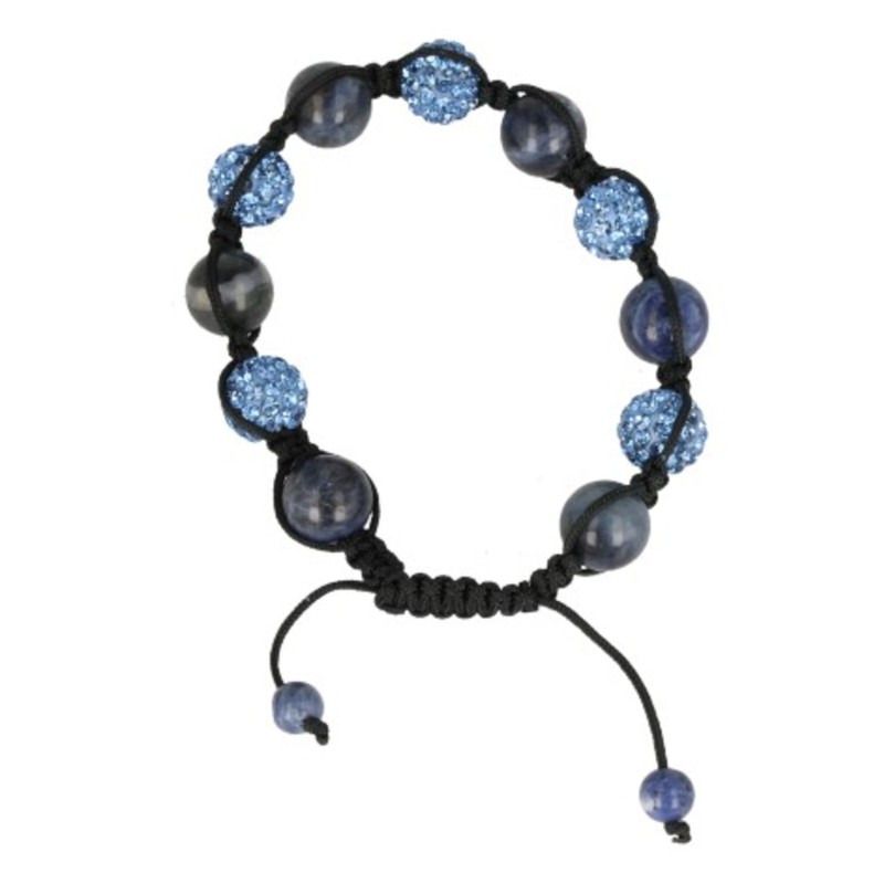 Sodaliet glitter shamballa armband