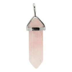 Roze kwarts dubbeleinder hanger