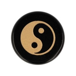 Obsidiaan zwart zaksteen Yin Yang