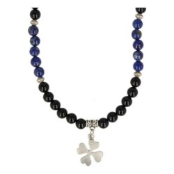 Onyx / Lapis Lazuli edelsteen ketting mannen