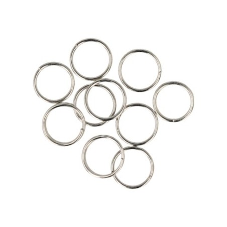 Splitring 8x1 mm, zilverkleur, 10 stuks