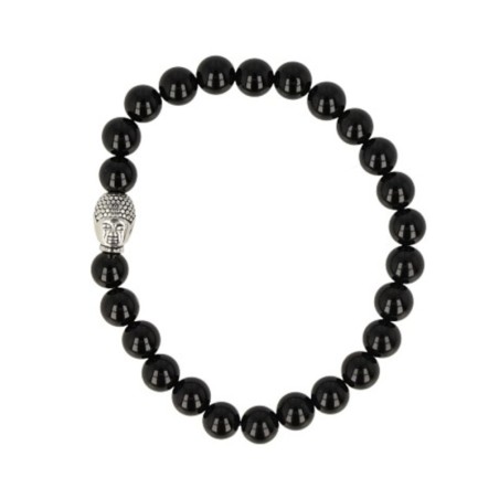 Onyx kralen armband boeddha mannen