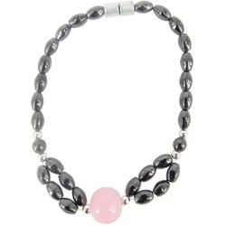 Magneetarmband Agaat roze (gekleurd) met magneetsluiting