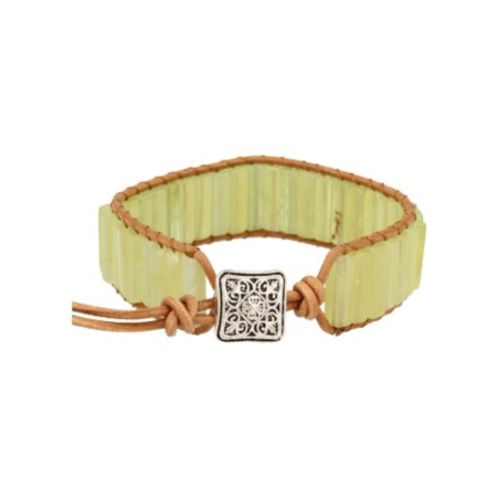 Jade leren armband gipsy-style