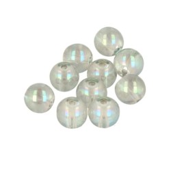 Kralen Aqua Aura licht 8 mm - 10 st. (gecoat)