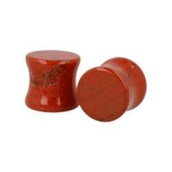 Plug oorpiercing per paar 12 mm Jaspis rood