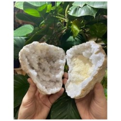 Bergkristal geode paar 16-20 cm