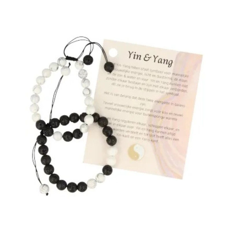 Shamballa armbanden set yin/yang in buidel