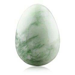 Yoni ei top geboord - Serpentijn Jade 45x33 mm