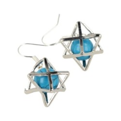 Howliet blauw (gekleurd) oorbellen merkabah