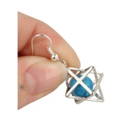 Howliet blauw (gekleurd) oorbellen merkabah