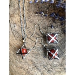 Jaspis rood merkabah sieraden set