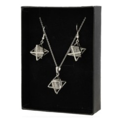 Bergkristal Merkabah sieraden set