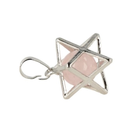 Roze kwarts Merkabah kooihanger