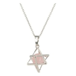 Roze kwarts Merkabah kooihanger