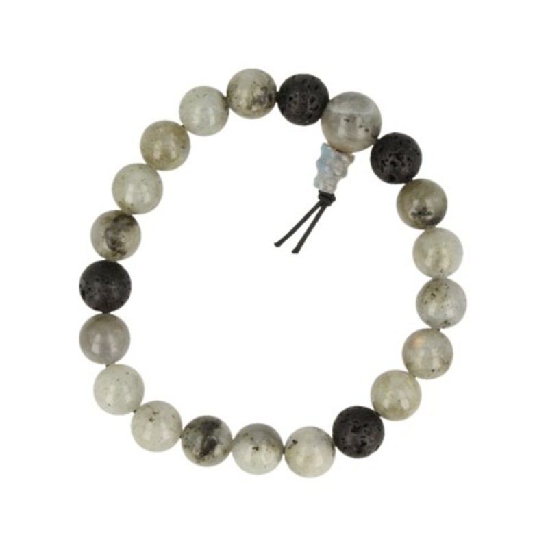 Labradoriet powerbead mannen - extra lange armband