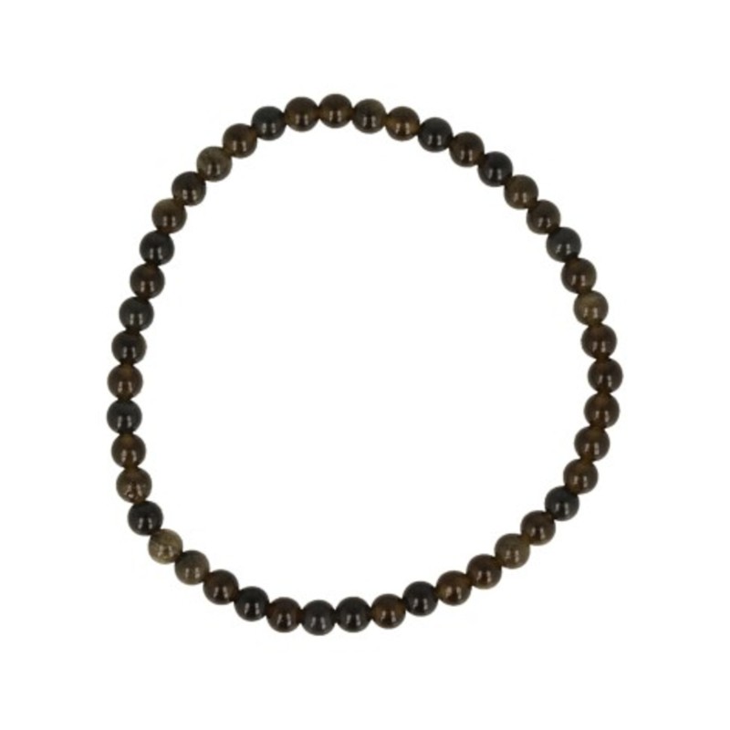 Obsidiaan goud kralenarmband 4 mm