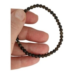 Obsidiaan goud kralenarmband 4 mm