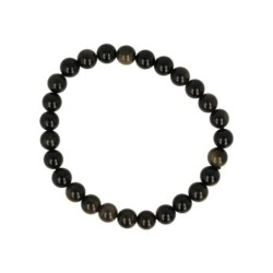 Obsidiaan goud kralenarmband 8mm mannen