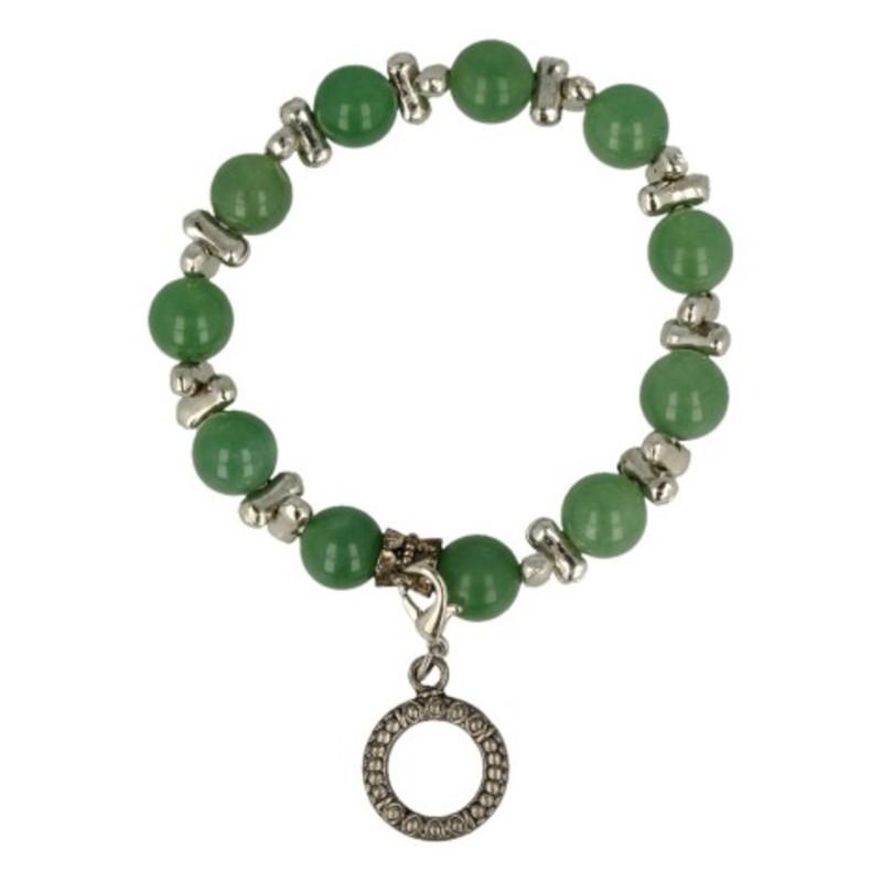 Aventurijn groen fashion kralenarmband met bedel