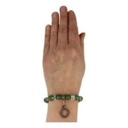 Aventurijn groen fashion kralenarmband met bedel