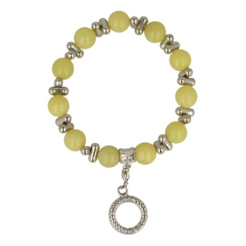 Jade olijf fashion kralenarmband met bedel