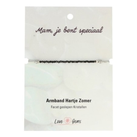 Toermalijn zwart armband Hartje zomer - Love Gems