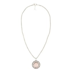 Ketting met Roze kwarts hanger rond