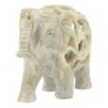 Speksteen olifant in olifant 6,5 cm slurf op