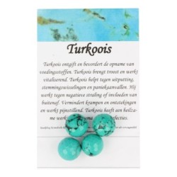 Turkoois kralen facet 14 mm - 4 st. (gekleurd)