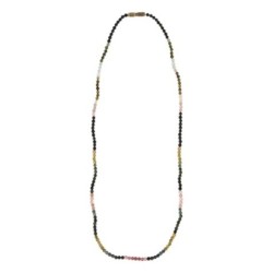 Toermalijn watermeloen collier rond 3mm