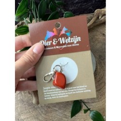 Dier & Welzijn halsband hanger Jaspis rood