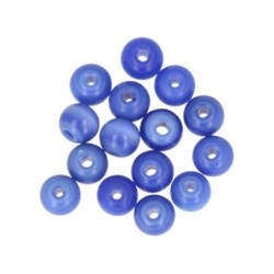 Kralen Parelmoer 7 mm blauw - 15 st. (bijgekleurd)