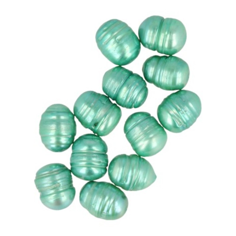 Kralen Parel 10 mm groen - 12 st. (bijgekleurd)