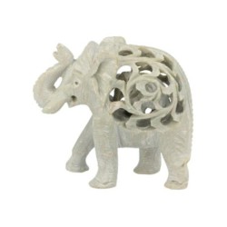 Speksteen olifant in olifant 7 cm