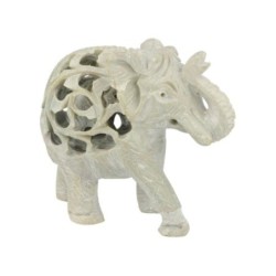 Speksteen olifant in olifant 7 cm