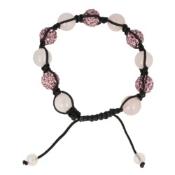 Roze kwarts glitter shamballa armband