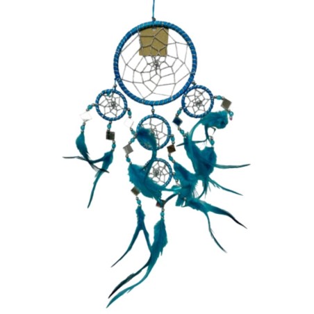 Dromenvanger - Spiegel - 11cm - Turquoise - Dreamcatcher