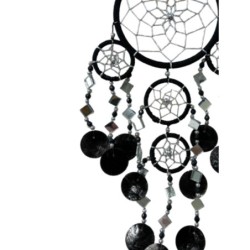 Dromenvanger spiegel-schelp 11 CM - Zwart - Dream Catcher