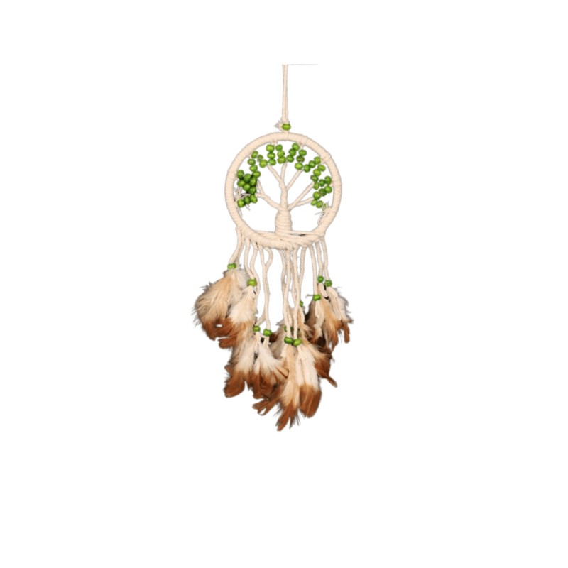 Dromenvanger - Tree of life groene kralen 9cm - Dreamcatcher